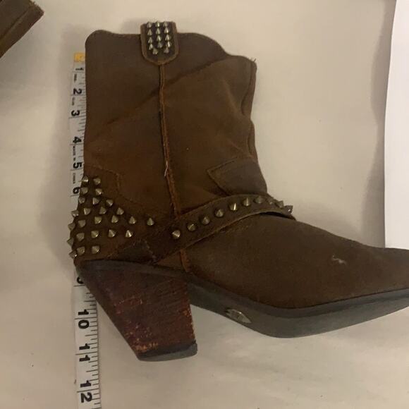 BESTY JOHNSON YENDELL LEATHER SPIKED STUDDED WESTERN BOOTS SIZE 8 - Picture 4 of 7